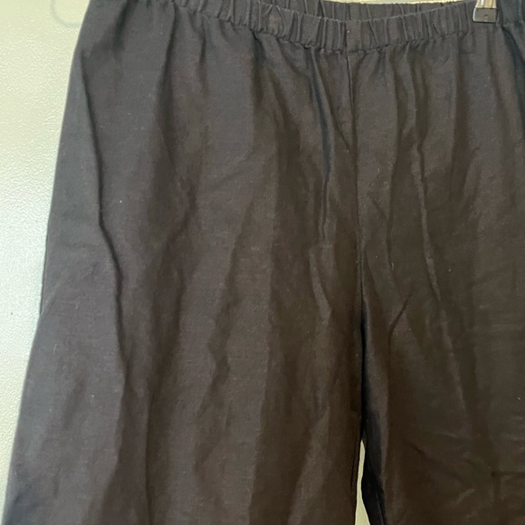 Hot Cotton Womens Linen Cotton Pull On Comfy  Black Pants Size M - Picture 4 of 11